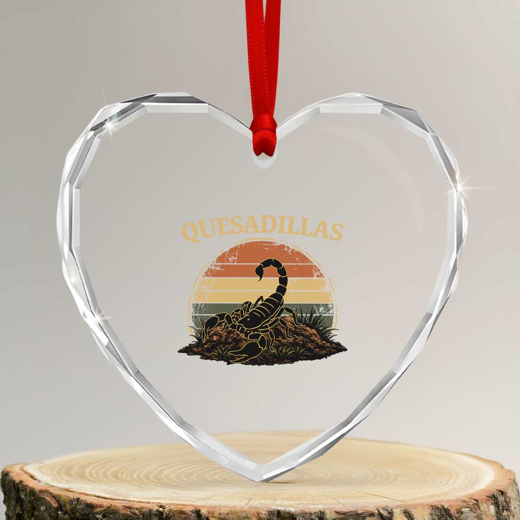 Quesadillas Scorpion Heart Crystal Glass Ornament Southwestern Desert Food TS14 Transparent Glass 3'' Heart Print Your Wear