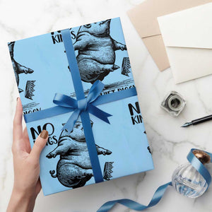 Quiet Piggy No Kings Wrapping Paper Roll Funny Sarcastic Political TS14 Light Blue Print Your Wear