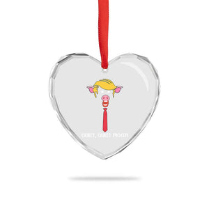 Quiet Quiet Piggy Meme Heart Crystal Glass Ornament Anti Authoritarian Political Gag Gift - Print Your Wear