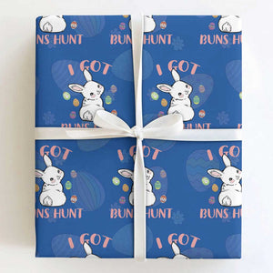 Rabbit Easter Bunny Sunglasses Wrapping Paper Roll I Got Buns Hun Funny Jokes TS10 Royal Blue Print Your Wear