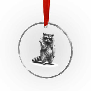 Raccoon Meme Crystal Glass Ornament Middle Finger Trash Panda Sarcastic Humor TS10 Print Your Wear