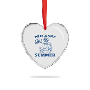 Raccoon Pregnancy Announcement Heart Crystal Glass Ornament Summer Beach Mom To Be Gift
