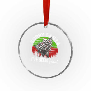 Raccoon Xmas Crystal Glass Ornament Sorry Santa I've Been Feral Retro Xmas Tree TS10 Print Your Wear