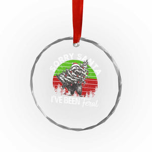 Raccoon Xmas Crystal Glass Ornament Sorry Santa I've Been Feral Retro Xmas Tree TS10 Print Your Wear