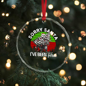 Raccoon Xmas Crystal Glass Ornament Sorry Santa I've Been Feral Retro Xmas Tree TS10 Print Your Wear