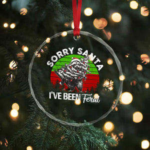 Raccoon Xmas Crystal Glass Ornament Sorry Santa I've Been Feral Retro Xmas Tree TS10 Print Your Wear