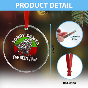 Raccoon Xmas Crystal Glass Ornament Sorry Santa I've Been Feral Retro Xmas Tree TS10 Print Your Wear