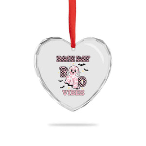 Race Car Halloween Heart Crystal Glass Ornament Boo Checkered Coquette Bow TS14 Print Your Wear