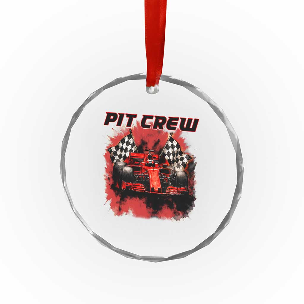 Racing Car Checkered Flag Crystal Glass Ornament Pit Crew Race Car TS14 Print Your Wear