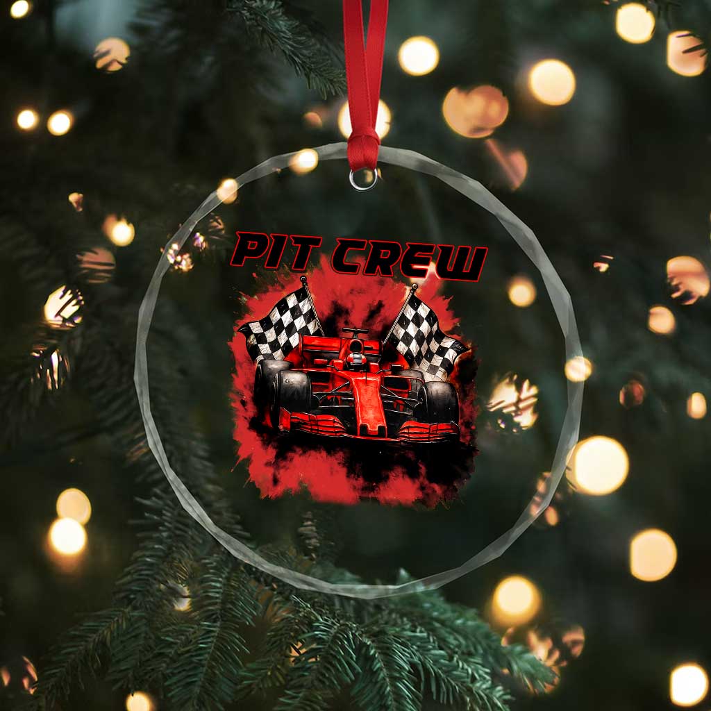 Racing Car Checkered Flag Crystal Glass Ornament Pit Crew Race Car TS14 Print Your Wear