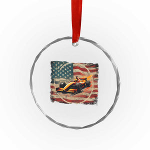 Racing Car Crystal Glass Ornament Patriotic American Flag Race TS14 Print Your Wear