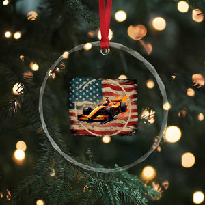 Racing Car Crystal Glass Ornament Patriotic American Flag Race TS14 Print Your Wear
