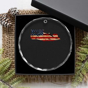 Racing Car Crystal Glass Ornament Retro Style Vintage American Flag TS10 Print Your Wear