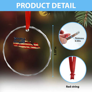 Racing Car Crystal Glass Ornament Retro Style Vintage American Flag TS10 Print Your Wear