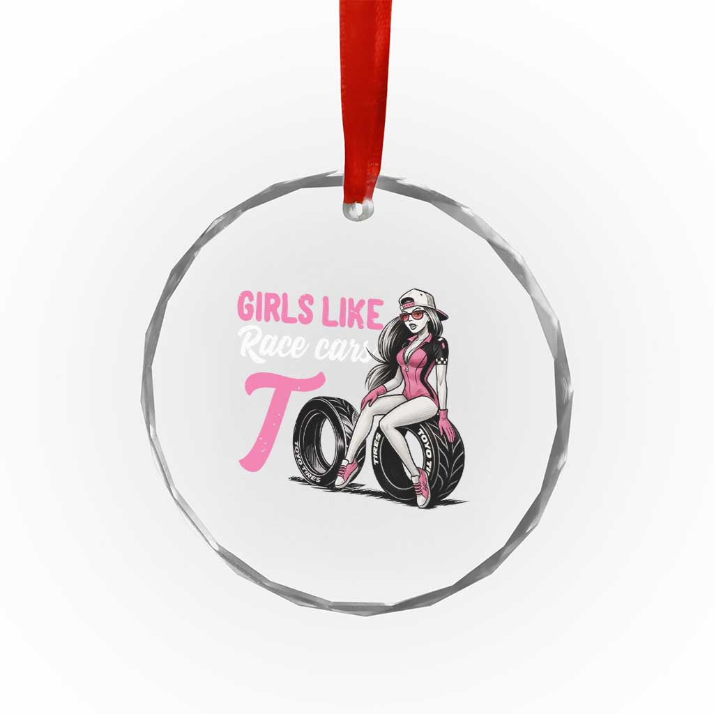 Racing Car Girl Crystal Glass Ornament Girls Like Race Cars Too TS14 Print Your Wear