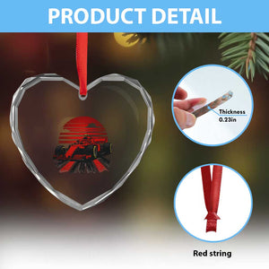 Racing Car Red Speed Motorsport Heart Crystal Glass Ornament TS14 Print Your Wear