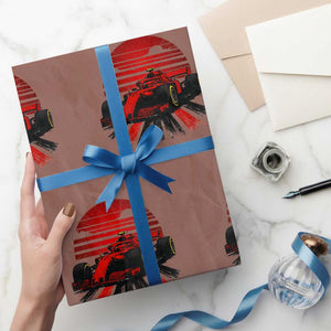 Racing Car Red Speed Motorsport Wrapping Paper Roll TS14 Mocha Print Your Wear