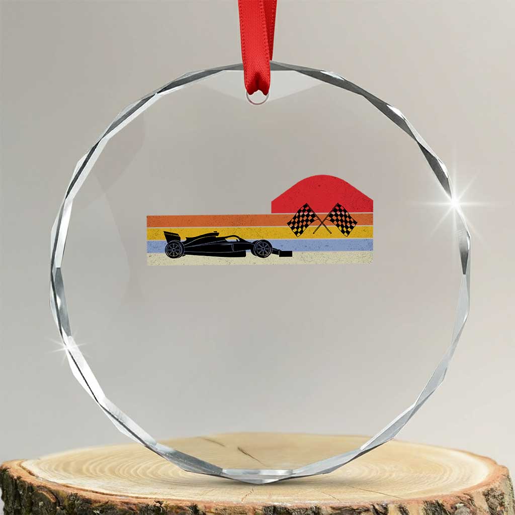 Racing Car Retro Style Vintage Crystal Glass Ornament TS14 Transparent Glass 3'' Circle Print Your Wear