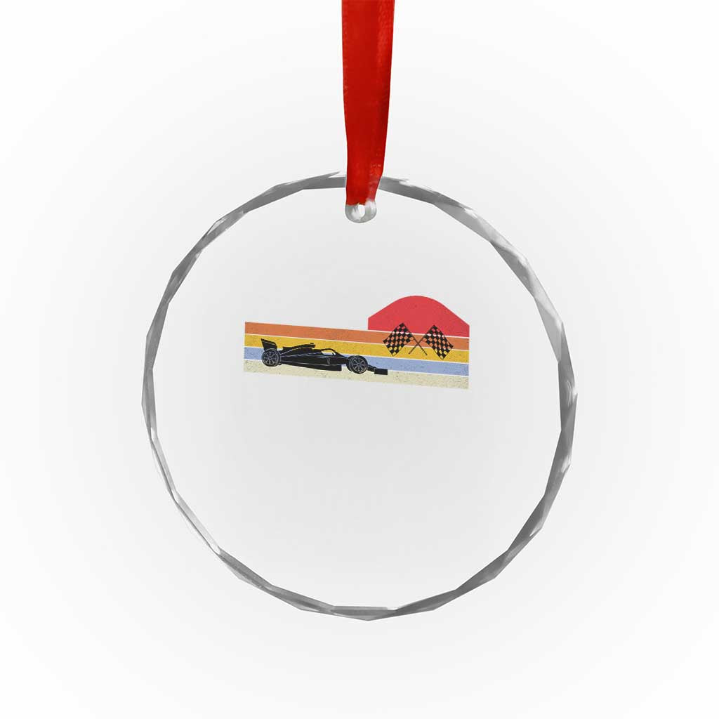 Racing Car Retro Style Vintage Crystal Glass Ornament TS14 Transparent Glass 3'' Circle Print Your Wear