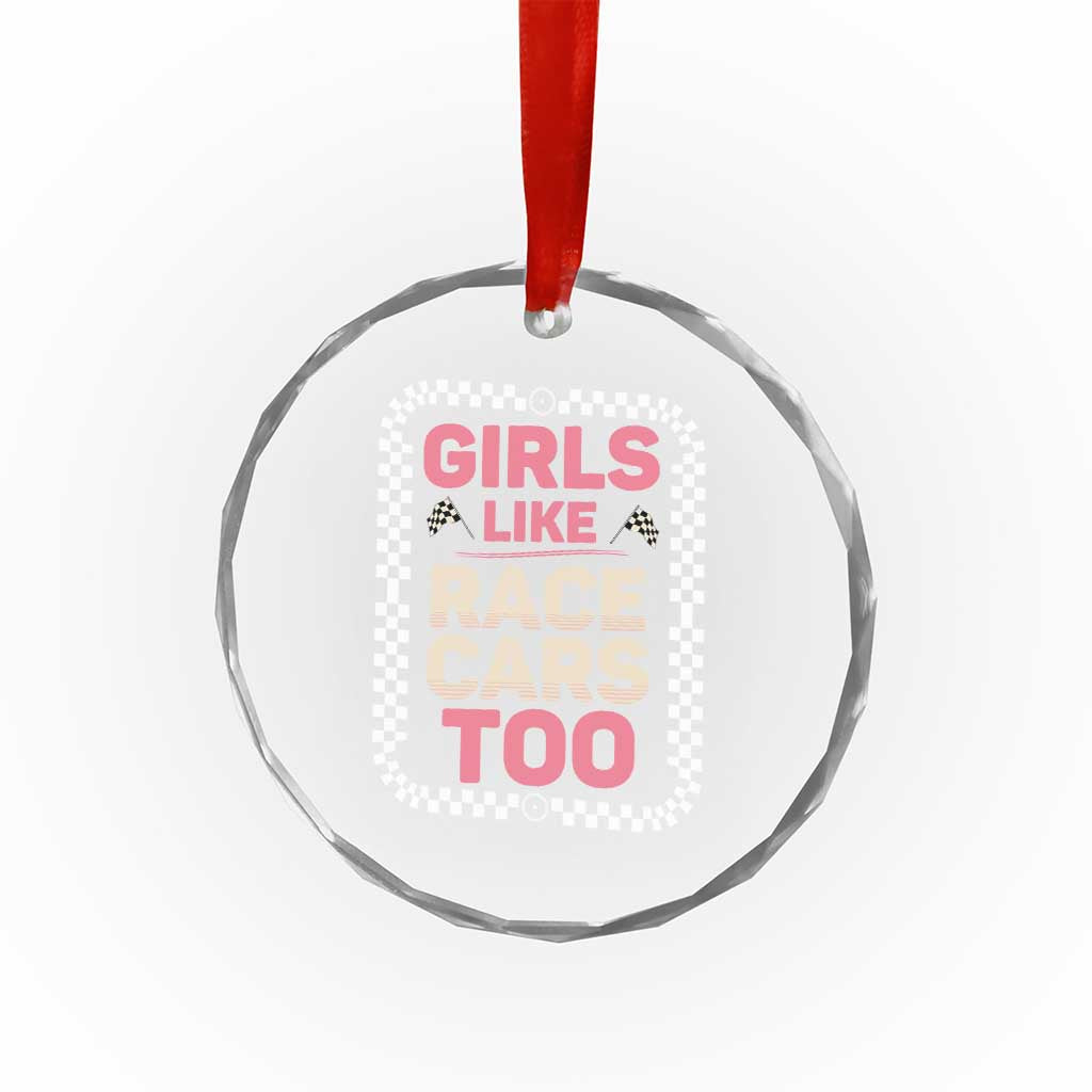 Racing Girl Crystal Glass Ornament Girls Like Race Cars Too TS14 Print Your Wear