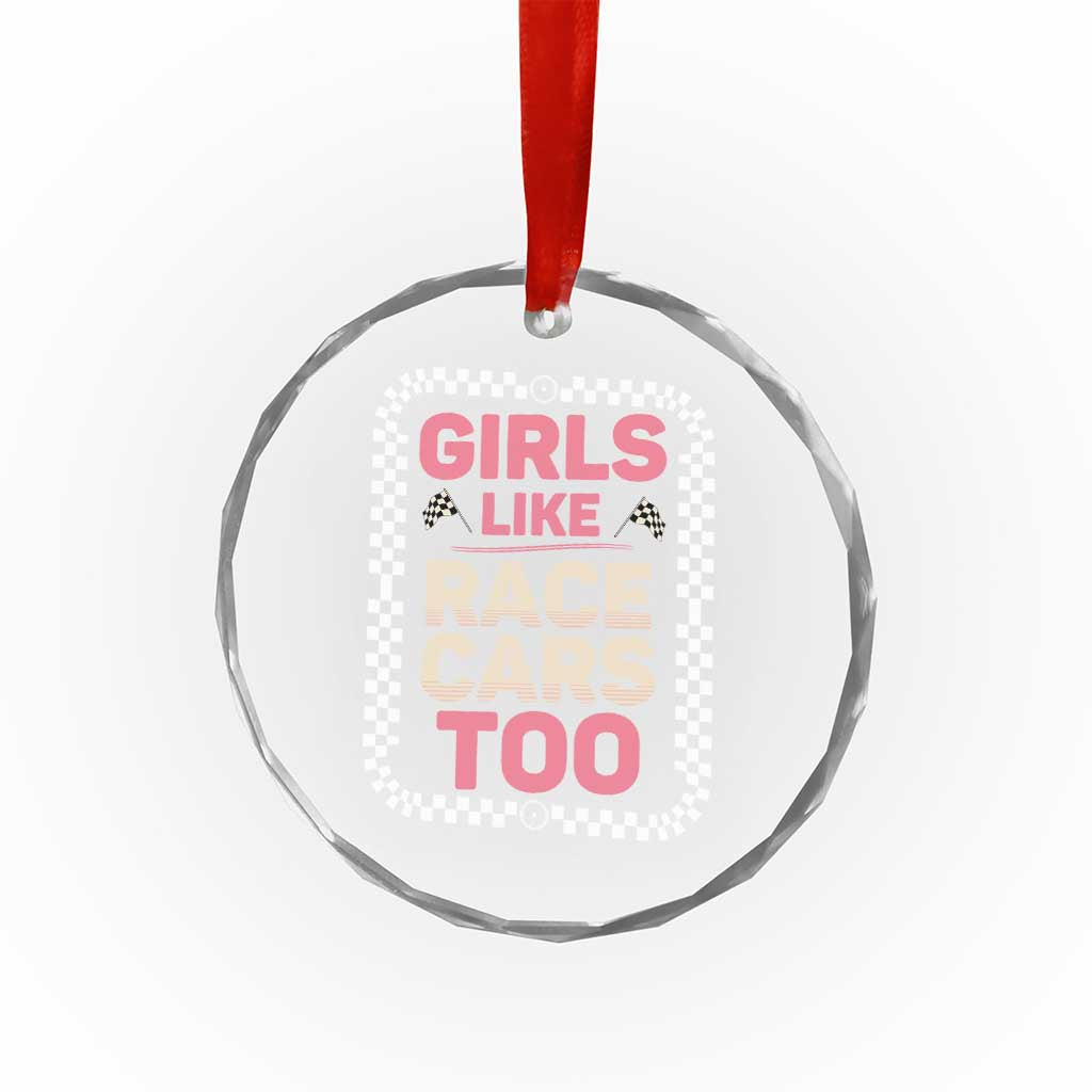 Racing Girl Crystal Glass Ornament Girls Like Race Cars Too TS14 Print Your Wear