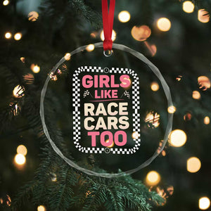 Racing Girl Crystal Glass Ornament Girls Like Race Cars Too TS14 Print Your Wear