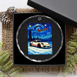 Racing Sports Car Crystal Glass Ornament Porsche 911 Starry Night Racing Silhouette TS14 Print Your Wear