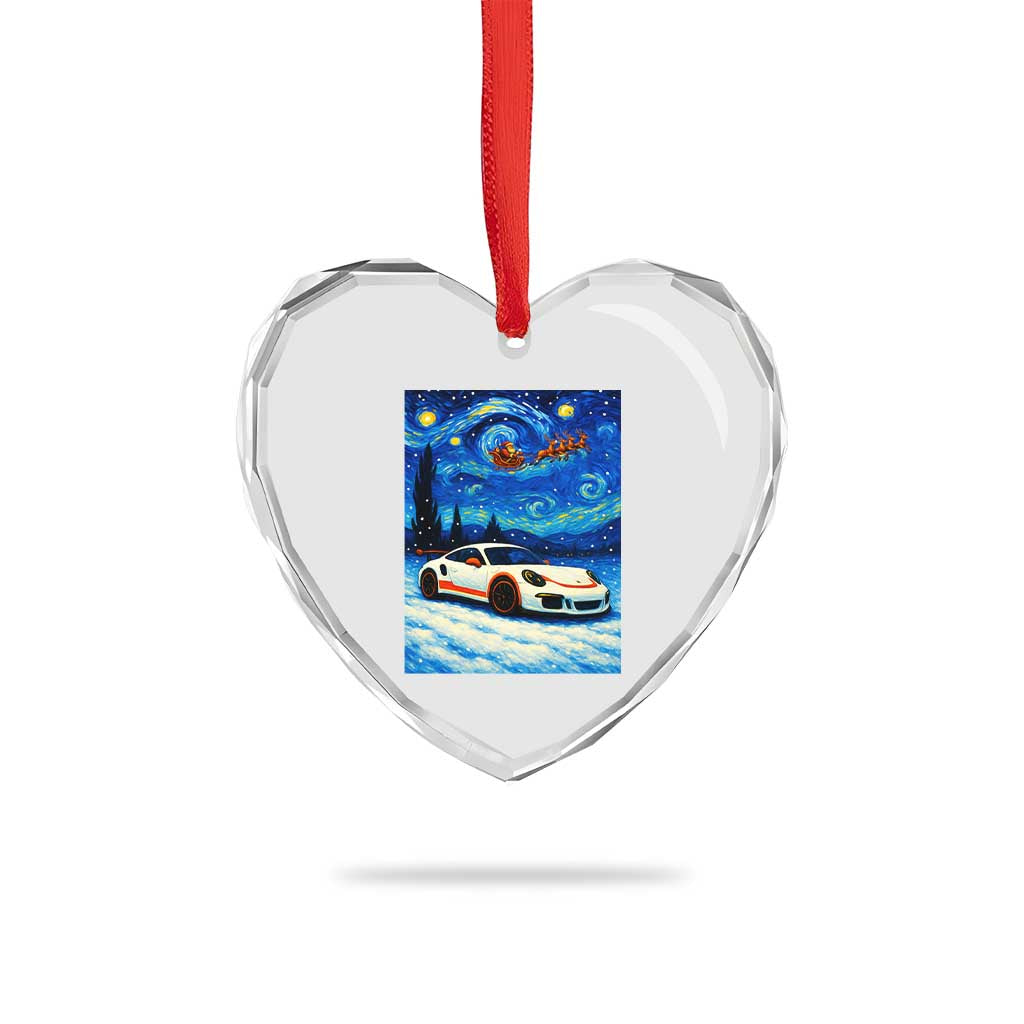 Racing Sports Car Heart Crystal Glass Ornament Starry Night Racing Silhouette TS14 Print Your Wear