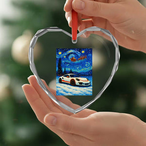 Racing Sports Car Heart Crystal Glass Ornament Starry Night Racing Silhouette TS14 Print Your Wear