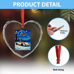 Racing Sports Car Heart Crystal Glass Ornament Starry Night Racing Silhouette TS14 Print Your Wear