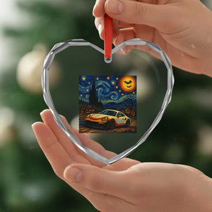 Racing Sports Heart Crystal Glass Ornament Starry Night 911 Silhouette Halloween TS14 Print Your Wear