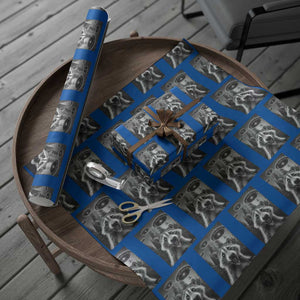 Racoon Meme Wrapping Paper Roll Selfie With Alien UFO TS10 Blue Print Your Wear