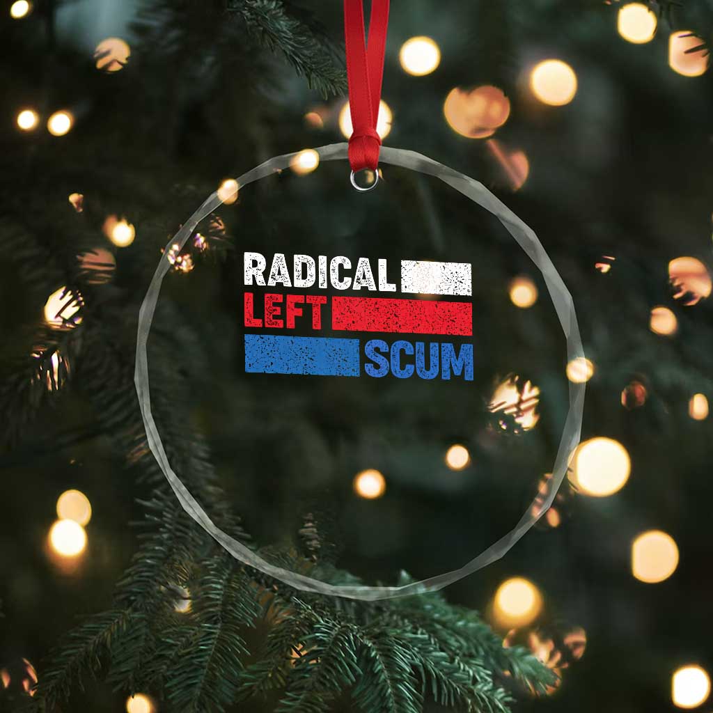 Radical Left Scum Crystal Glass Ornament Sarcastic Political Quote American Flag TS14 Print Your Wear