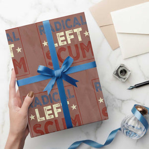 Radical Left Scum Wrapping Paper Roll Political Satire Viral Trump Holiday Post TS02 Mocha Print Your Wear