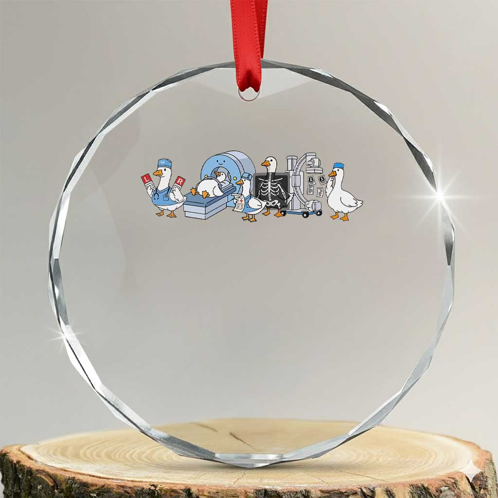Radiologic Technologist Goose Crystal Glass Ornament Funny X-Ray Tech CT MRI Gooses TS10 Transparent Glass 3'' Circle Print Your Wear