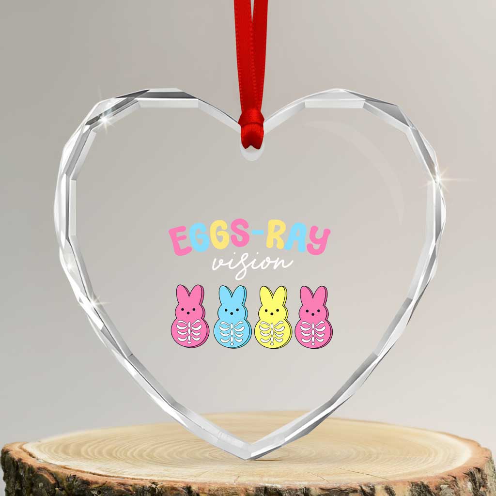 Radiology Easter Heart Crystal Glass Ornament Eggs Ray Vision Xray Tech TS10 Transparent Glass 3'' Heart Print Your Wear
