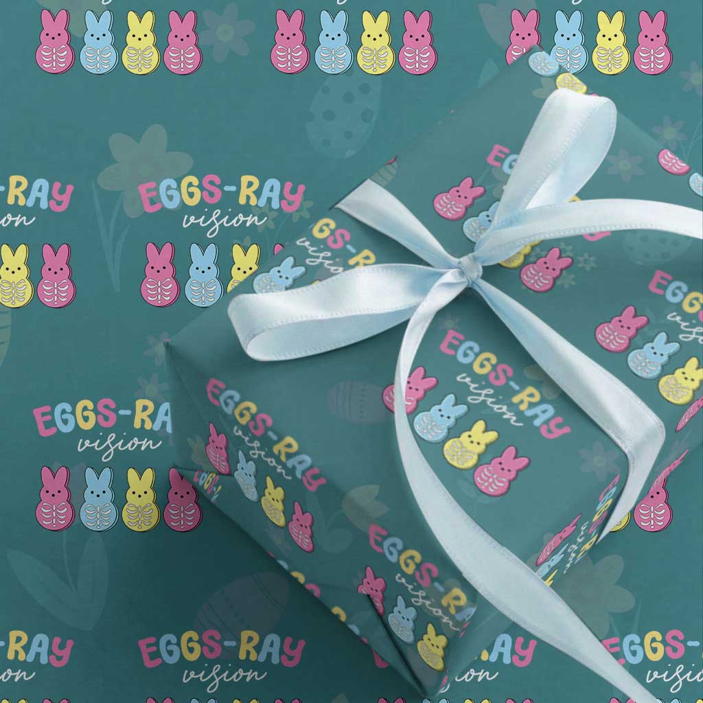 Radiology Easter Wrapping Paper Roll Eggs Ray Vision Xray Tech TS10 Teal Print Your Wear
