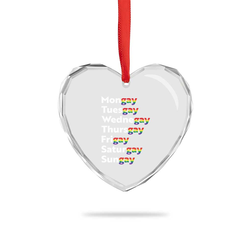 Rainbow Days Of The Week Mongay Tuesgay Heart Crystal Glass Ornament Funny LGBT Pride Month TS12 Print Your Wear