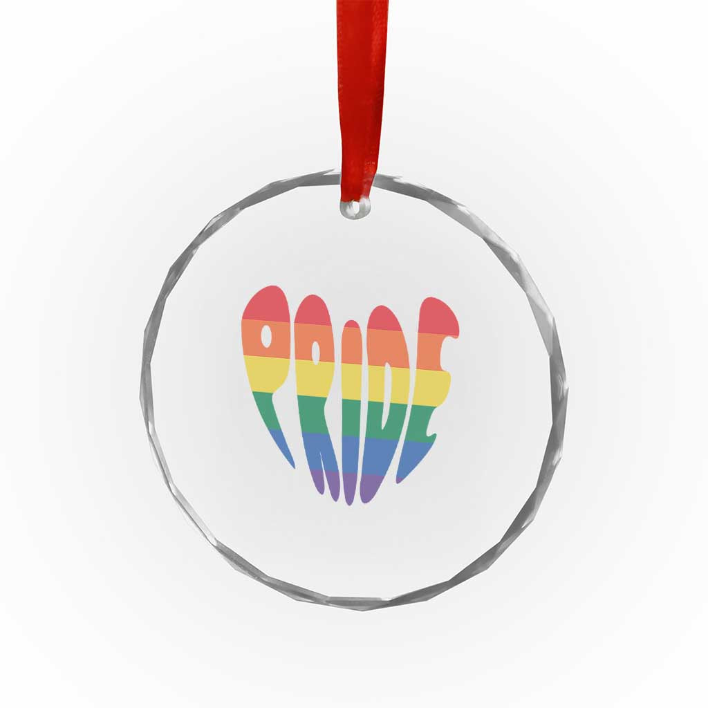 Rainbow Heart Pride Crystal Glass Ornament LGBTQ Support Graphic TS12 Print Your Wear