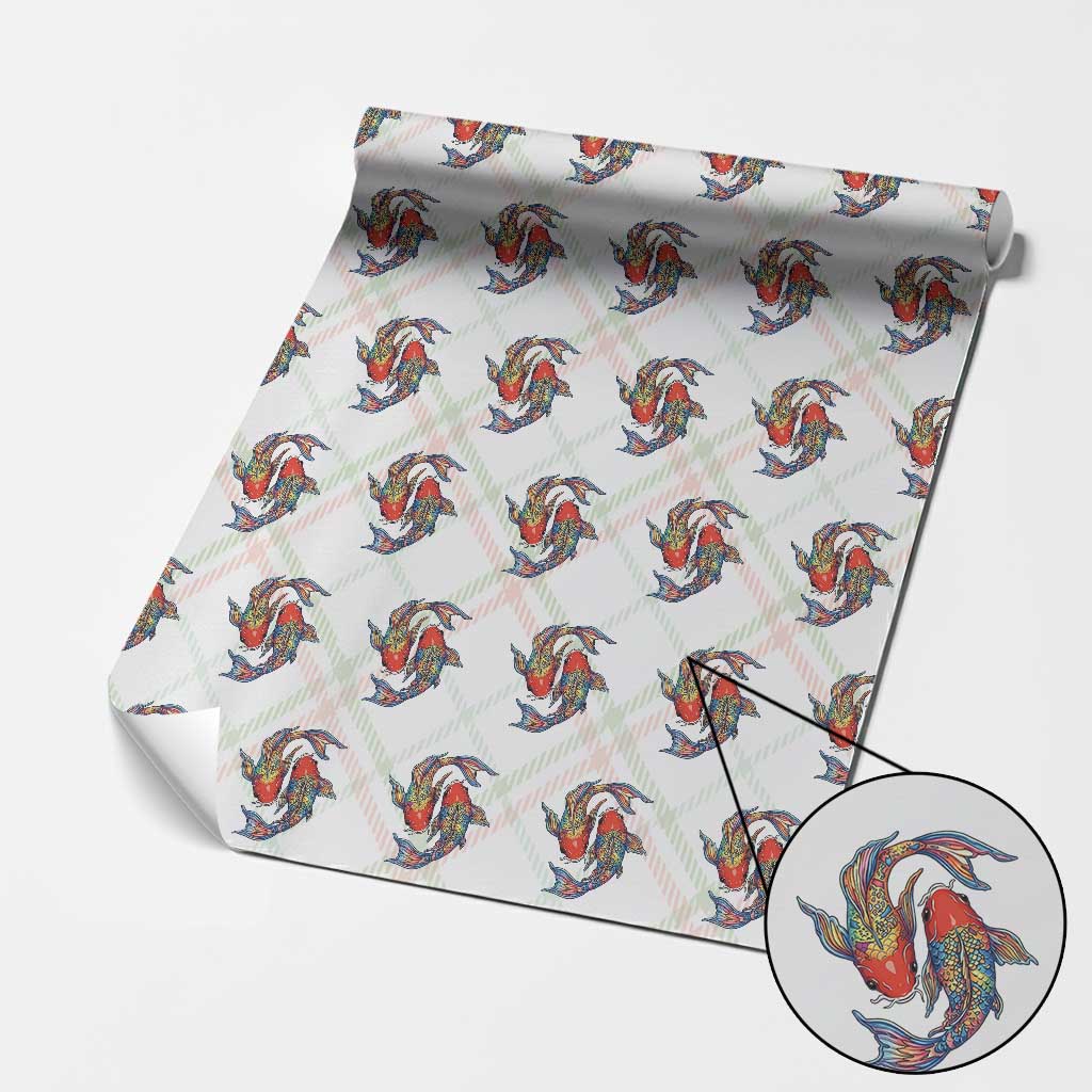 Rainbow Koi Fish LGBTQ Pride Wrapping Paper Roll Colorful Japanese Carp