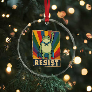 Rainbow Resist Frog Crystal Glass Ornament Portland Pride and Protest Resistance TS02 Print Your Wear