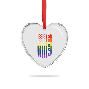 Rainbow RN Ally Pride Month Heart Crystal Glass Ornament LGBTQ Healthcare Worker TS12 Print Your Wear
