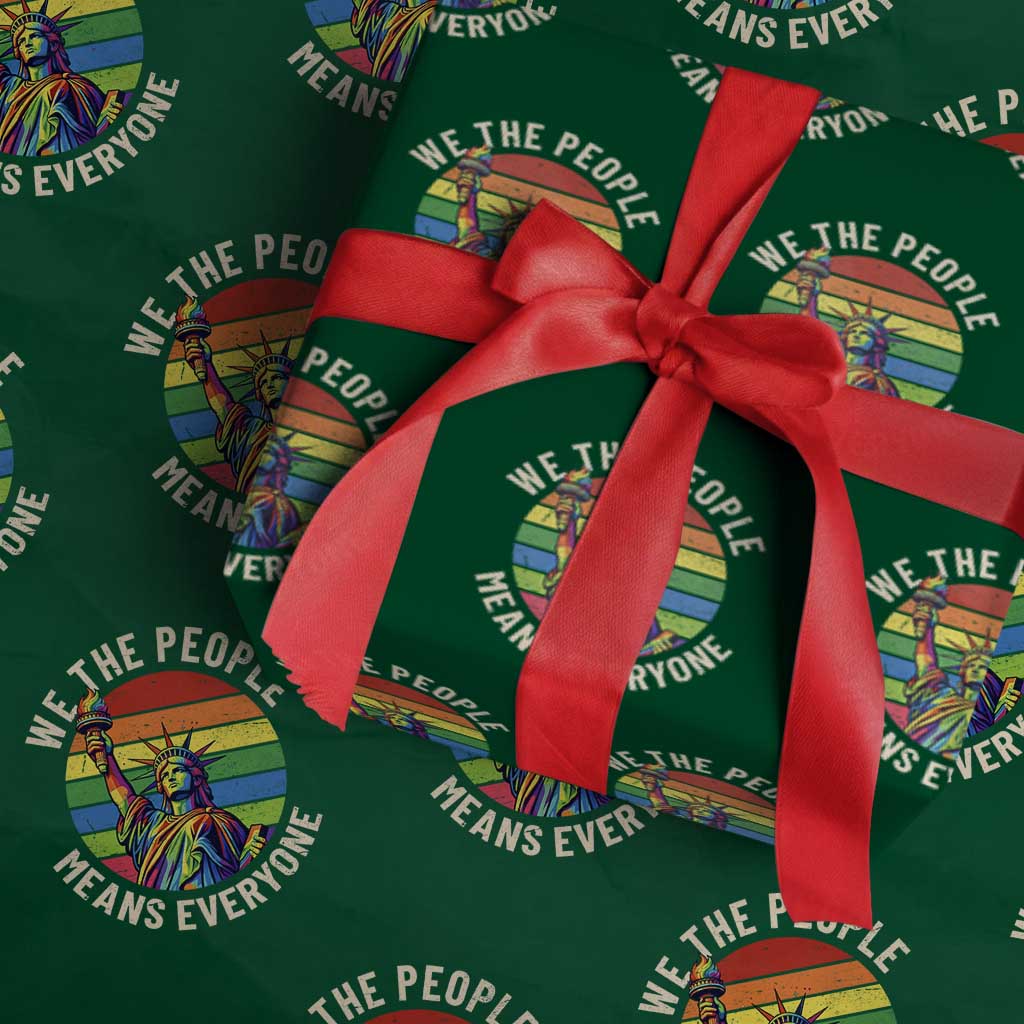 Rainbow Statue Of Liberty LGBTQ Pride Wrapping Paper Roll We The People Means Everyone