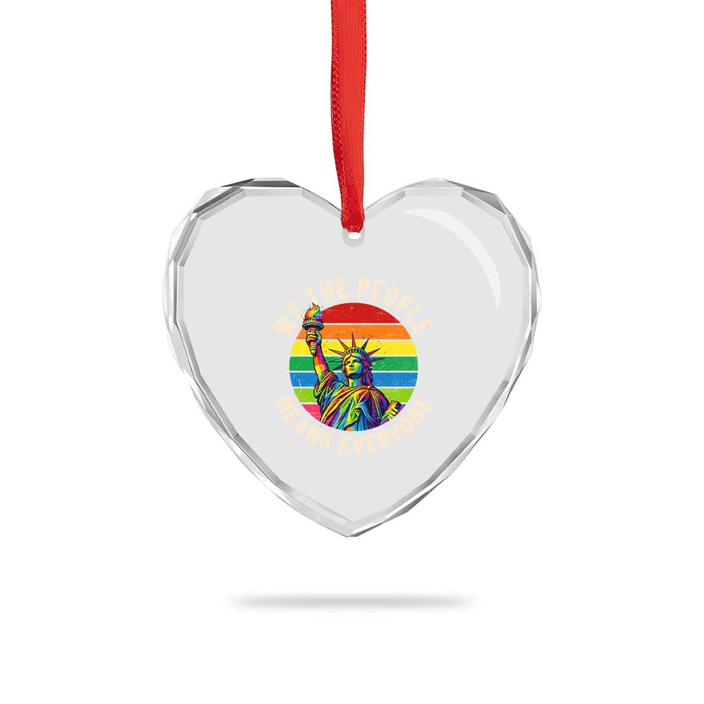 Rainbow Statue Of Liberty LGBTQ Pride Heart Crystal Glass Ornament We The People Means Everyone TS12 Print Your Wear