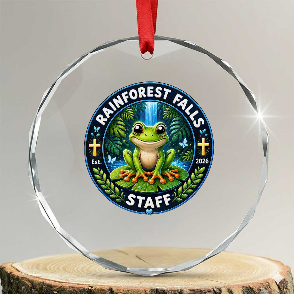 Rainforest Falls Staff Crystal Glass Ornament VBS 2026 Director Teacher TS10 Transparent Glass 3'' Circle Print Your Wear