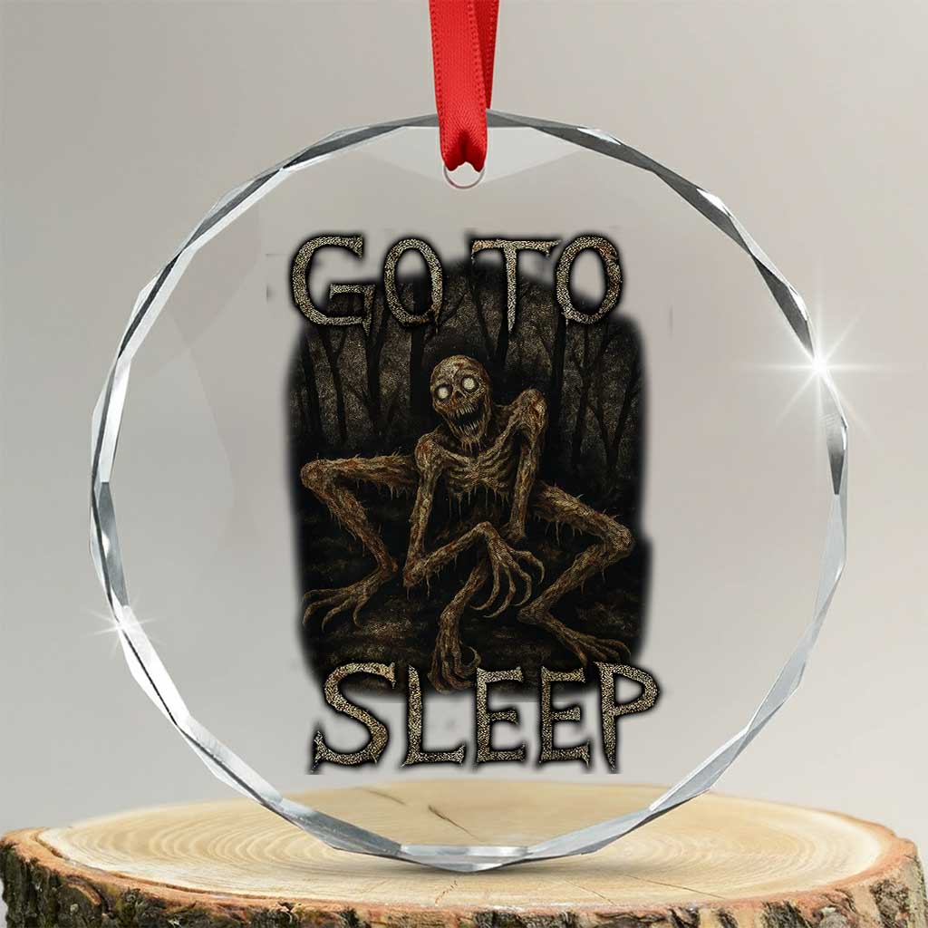 Rake Creepypasta Crystal Glass Ornament Creepy Cryptid Series Alt Goth Grunge Horror Aesthetic TS10 Transparent Glass 3'' Circle Print Your Wear