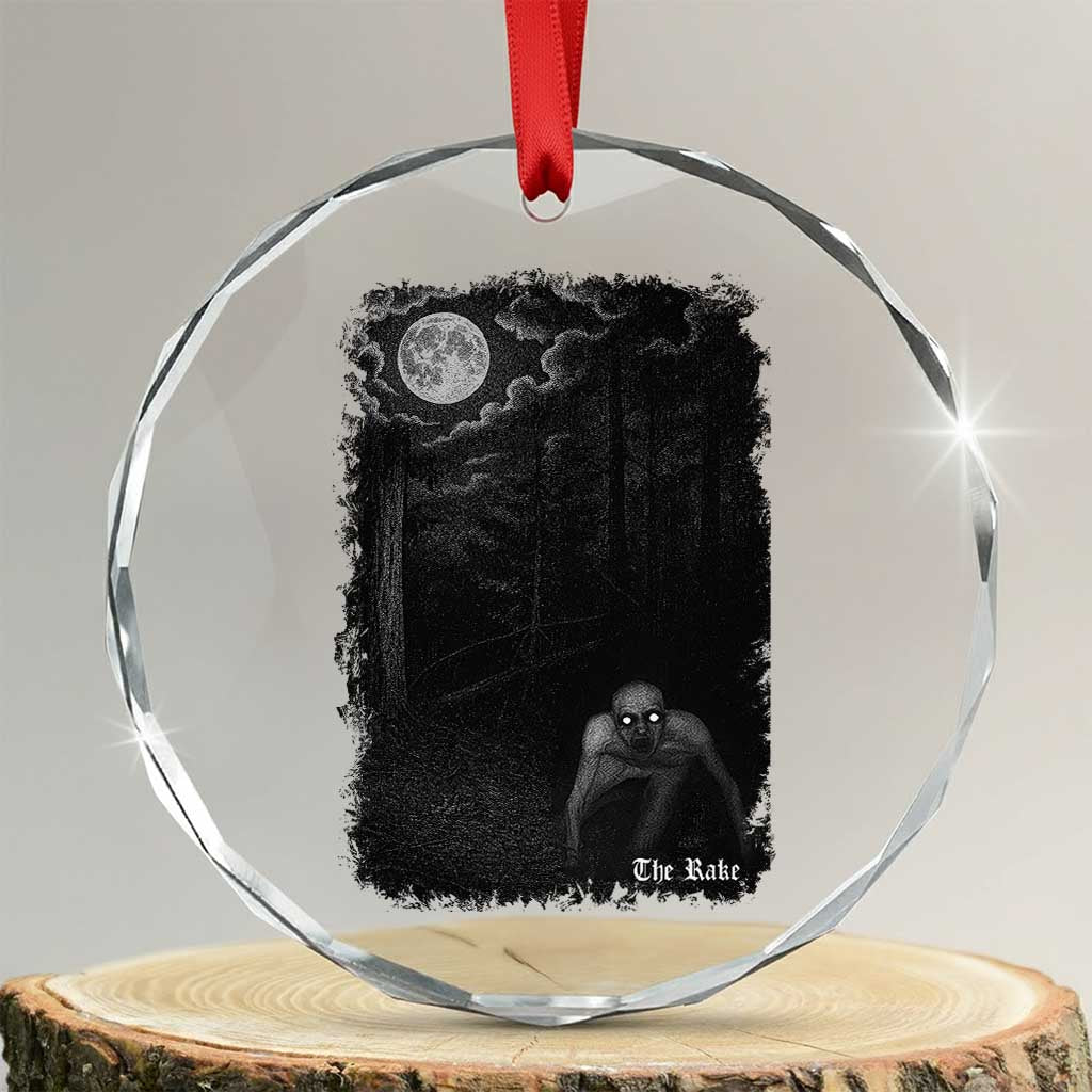 Rake Creepypasta Crystal Glass Ornament Cryptid Series Cryptozoology Gift Creepy Horror Halloween TS10 Transparent Glass 3'' Circle Print Your Wear