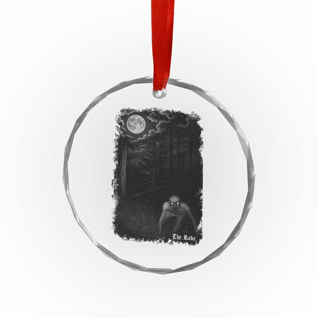 Rake Creepypasta Crystal Glass Ornament Cryptid Series Cryptozoology Gift Creepy Horror Halloween TS10 Transparent Glass 3'' Circle Print Your Wear