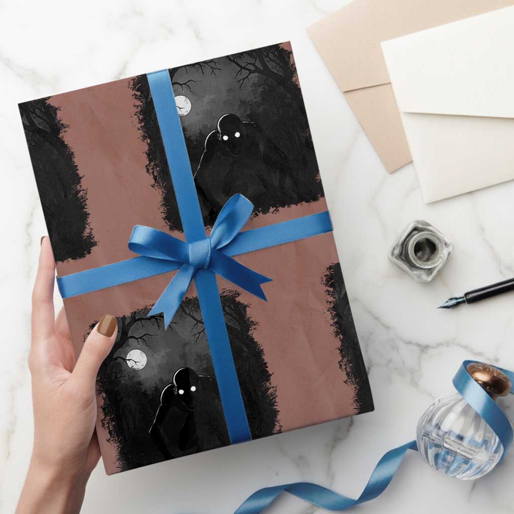 Rake Creepypasta Wrapping Paper Roll Creepy Cryptid Series Cryptozoology Gift Halloween TS10 Mocha Print Your Wear