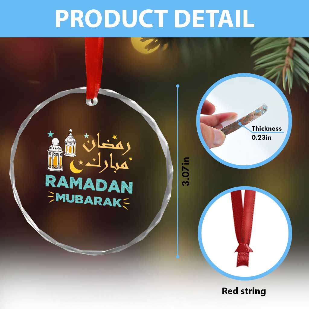 Ramadan Mubarak Muslim Crystal Glass Ornament TS02 Print Your Wear